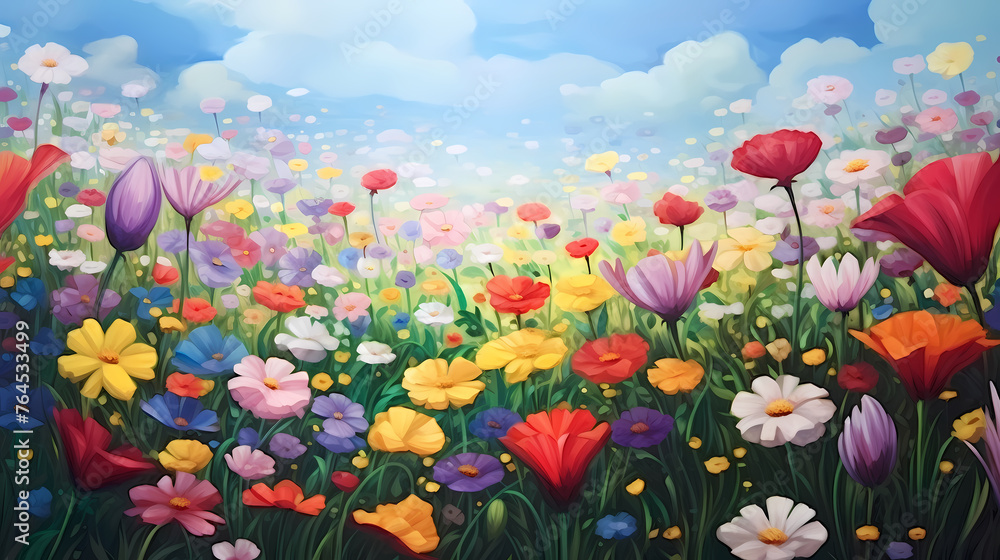 Blooming flowers background Blooming flowers background