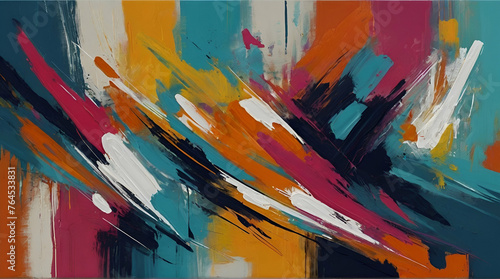 Abstract in art painting with oil brush stroke technique .Generative AI