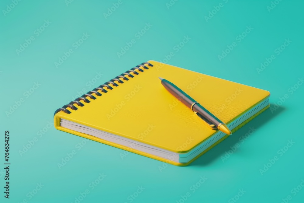 Notebook and Pen Depicting an open notebook with a pen resting on top Notebook and Pen Depicting an open notebook with a pen resting on top