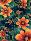 Explore fractal patterns featuring repeating flower shapes