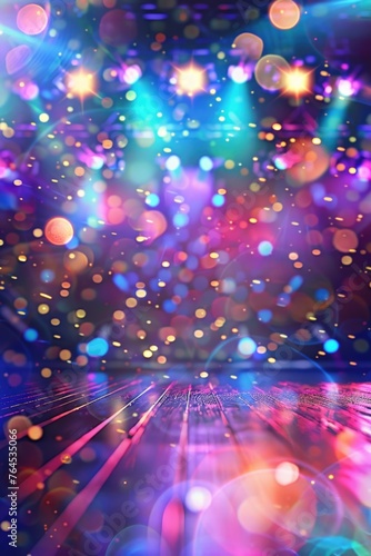 Vibrant lights filling a room  suitable for party decorations