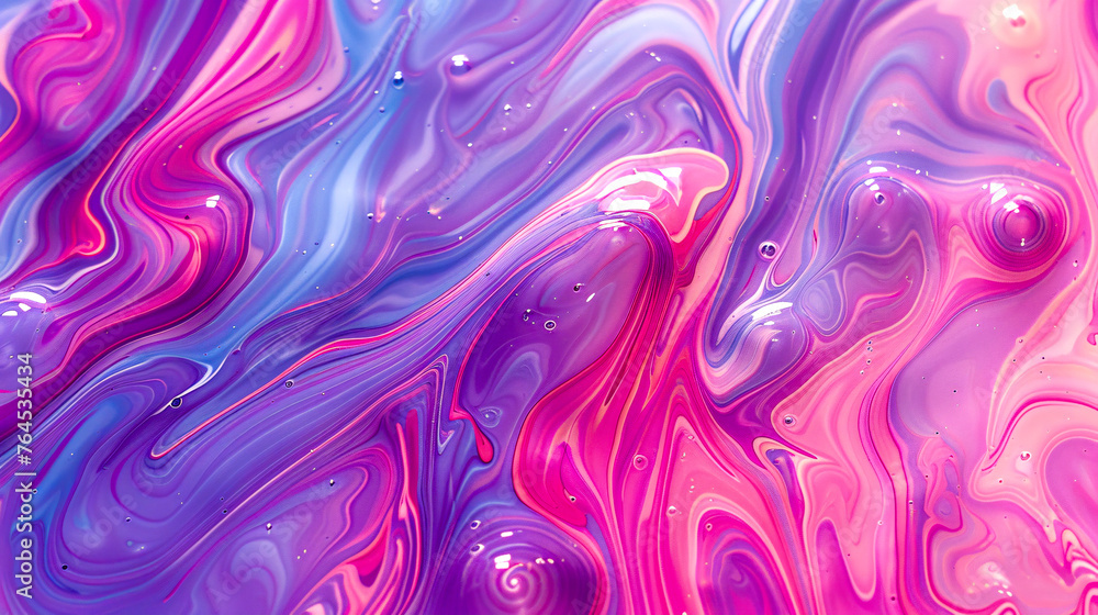Bright Liquid Swirls, Creative Colorful Marble Effect in Abstract Art Design