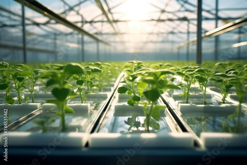 Greenhouse and Seedlings in the concept of controlled environment agriculture and plant cultivation