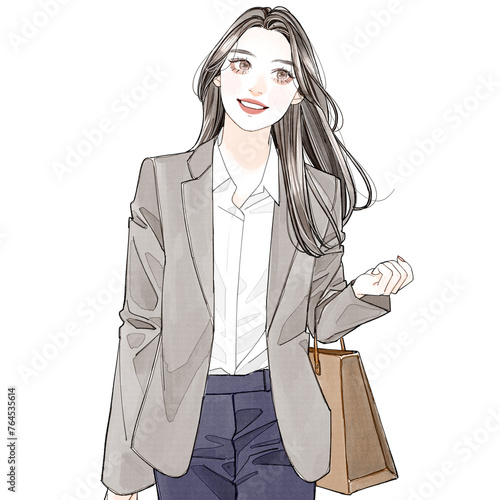 Fotografie 上機嫌に歩いている女性