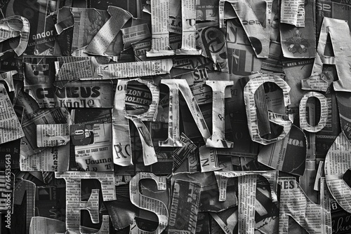 A monochrome image of a stack of newspapers. Suitable for news or media related projects
