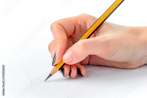Person using pencil to draw on paper, suitable for creative concepts