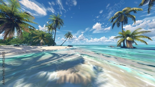 Virtual Reality Tropical Island Paradise for Relaxation and Exploration