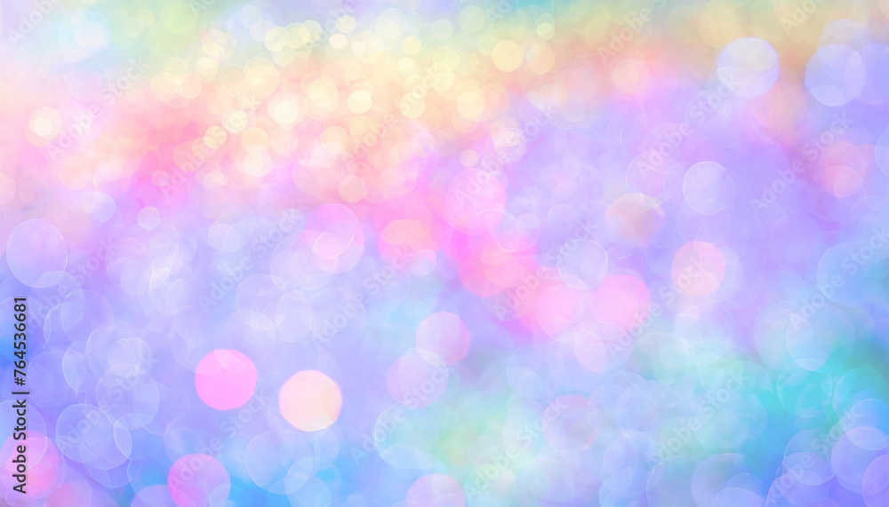 Fototapeta premium ピンクと水色の玉ボケがたくさんあるドリーミーな背景素材