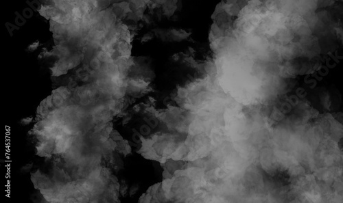 White smoke on black background