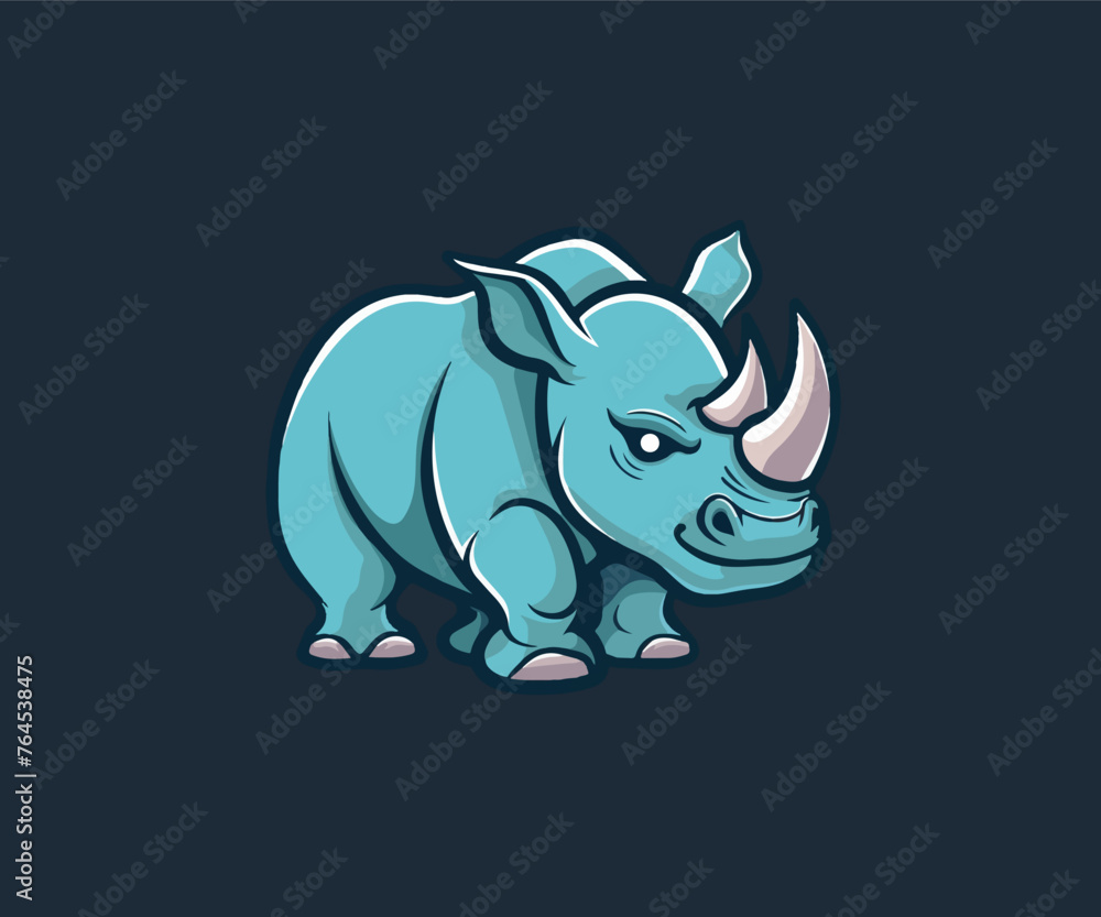 Fototapeta premium rhino mascot logo illustration