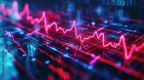 Wallpaper Mural Close up of a computer screen displaying a line graph. Suitable for business and technology concepts Torontodigital.ca