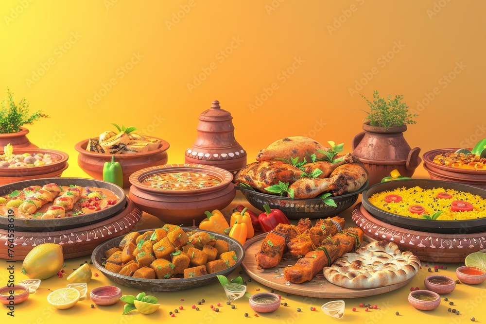 Tandoori Feast a spread of tandoori dishes