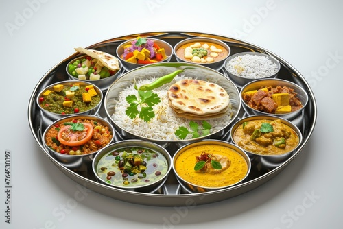 Vegetarian Thali a traditional Indian thali meal
