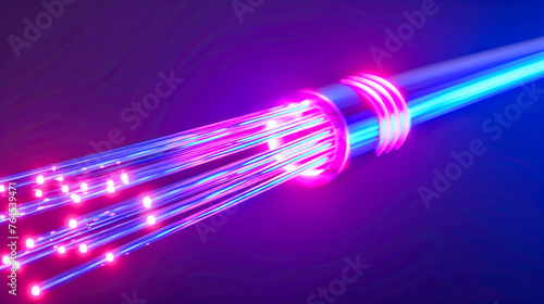 Glowing Light Stream, Abstract Technology and Energy Flow Background