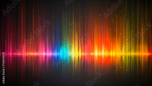 Musical Sound Wave, Abstract Digital Equalizer with Colorful Spectrum