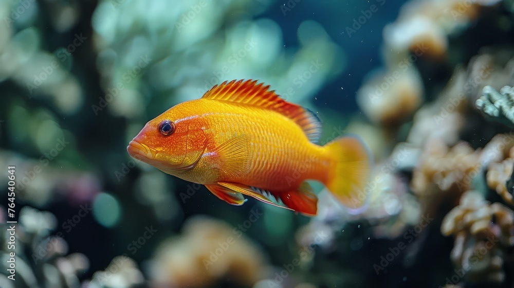 Fish, close-up, coral, water, background Fish, close-up, coral, water, background