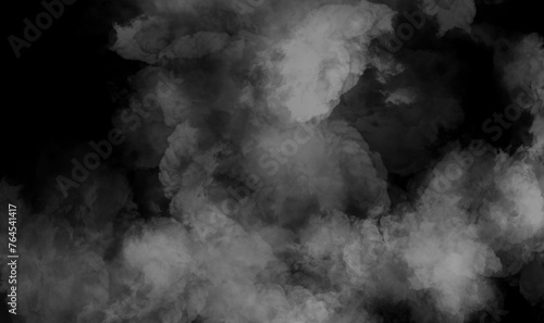 White smoke on black background