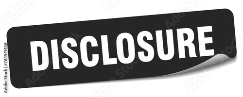 disclosure sticker. disclosure label