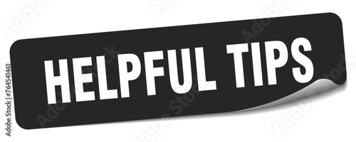 helpful tips sticker. helpful tips label