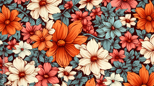 Colorful flowers background  season concept