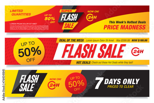Flash sale banner template design vector illustration