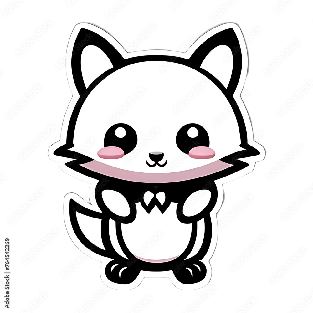 Cute Fox. Perfect for sticker, t-shirt or Design template. generative AI. Cute Fox. Perfect for sticker, t-shirt or Design template. generative AI.