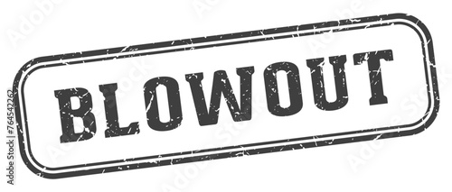 blowout stamp. blowout rectangular stamp on white background