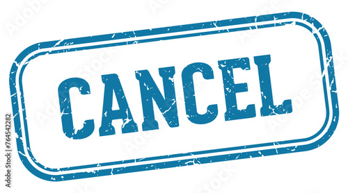 cancel stamp. cancel rectangular stamp on white background