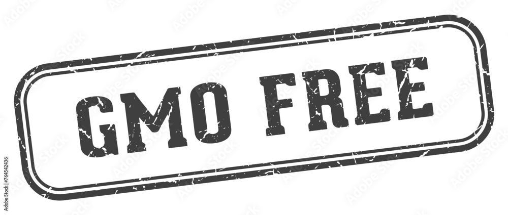 gmo free stamp. gmo free rectangular stamp on white background - obrazy, fototapety, plakaty 