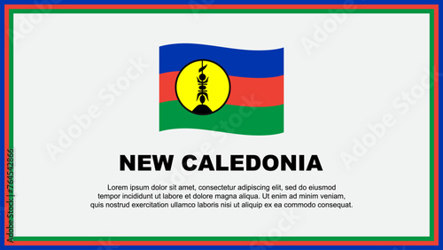 New Caledonia Flag Abstract Background Design Template. New Caledonia Independence Day Banner Social Media Vector Illustration. Banner
