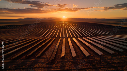 Wallpaper Mural Image of solar panel field at sunset. Alternative and renewable energies, climate emergency concept Torontodigital.ca