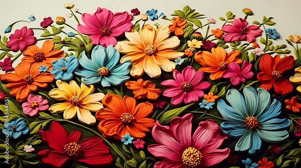 Colorful flowers background, season concept