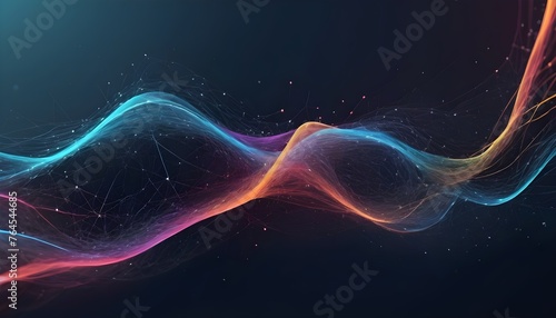 abstract digital background with neon light effect