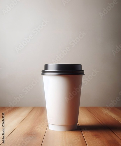 Takeaway coffee cup, morning cafe background, takeaway coffee cup mockup generative ai art