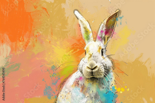 Abstract depiction of a comical Easter rabbit