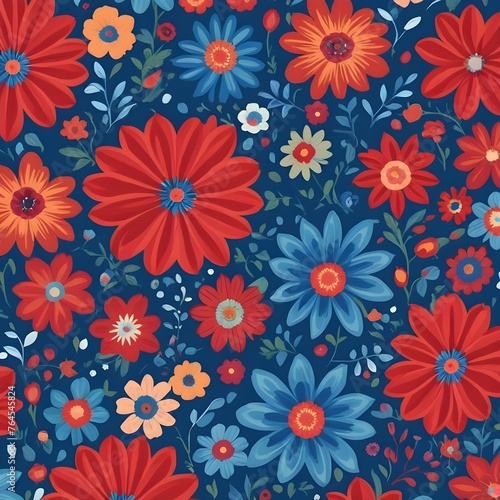 Red and Blue flowers