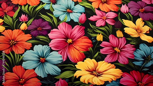 Colorful flowers background  season concept