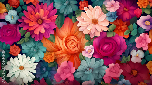 Colorful flowers background, season concept © Derby