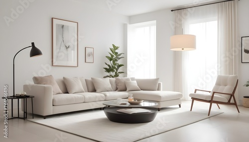 bright and inviting modern living room  where simplicity meets elegance