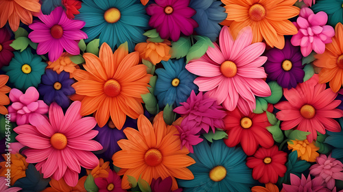 Colorful flowers background, season concept