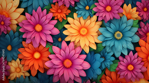 Colorful flowers background  season concept