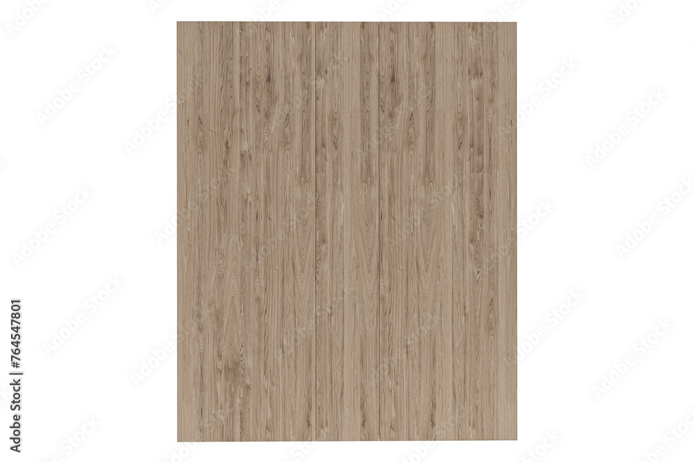 Naklejka premium Wooden beige Modern cabinet isolated on white background. Furniture collection. Closet or wardrobe design element.