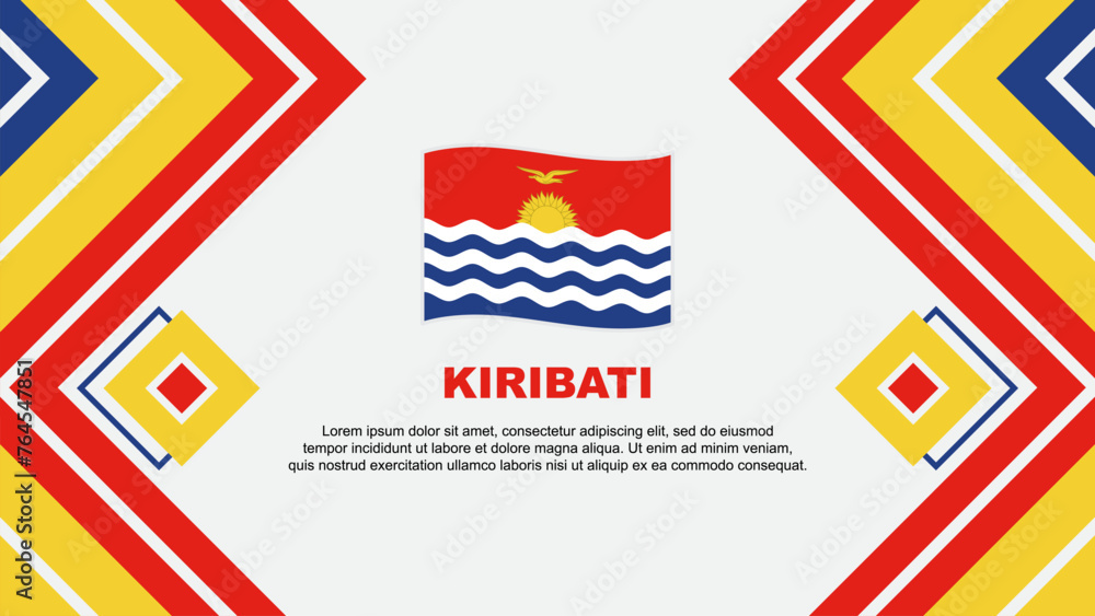 Kiribati Flag Abstract Background Design Template. Kiribati Independence Day Banner Wallpaper Vector Illustration. Kiribati Design