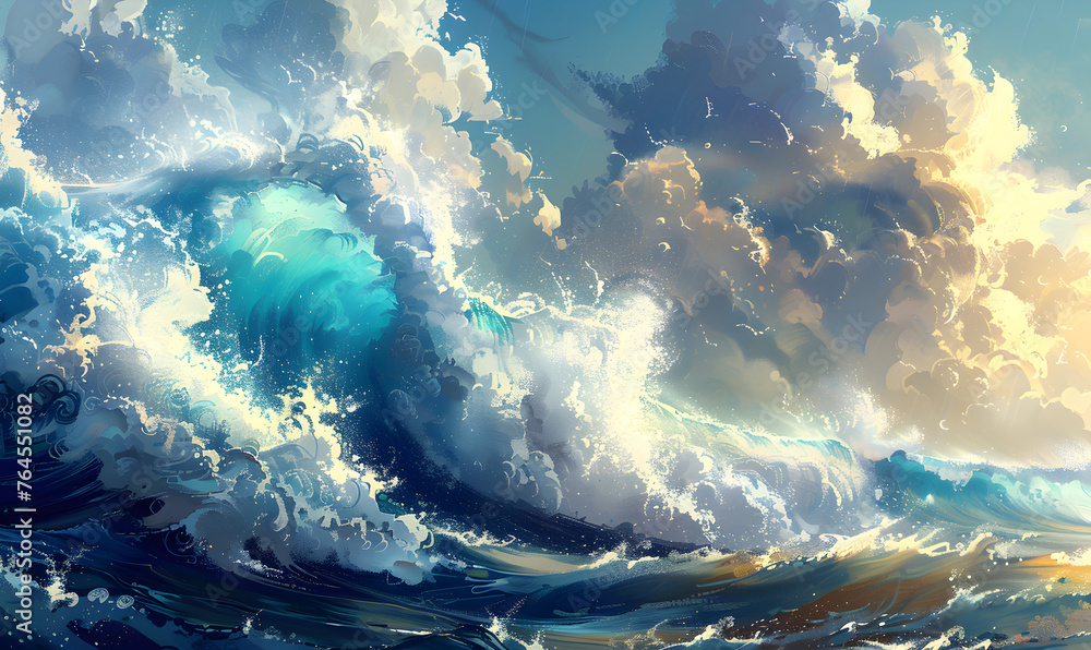 Naklejka premium Huge waves.