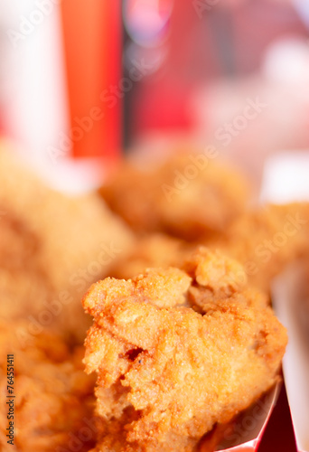 Fried chicken blurred background