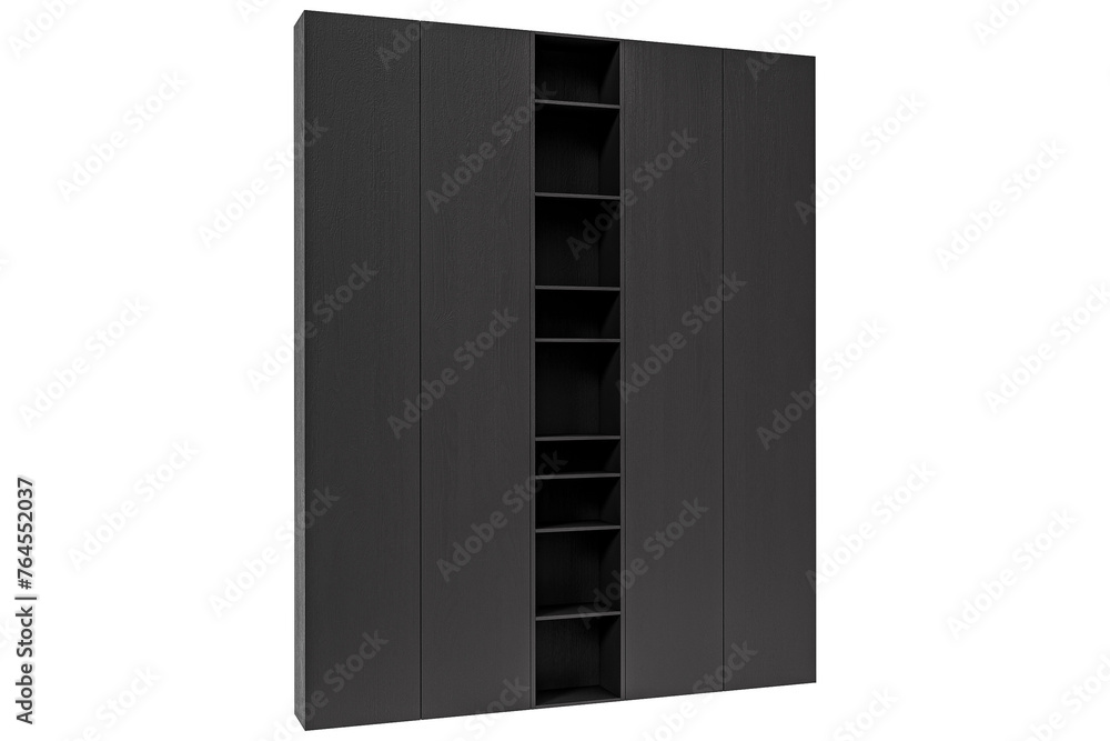 Wooden Black Modern cabinet isolated on white background. Furniture collection. Closet or wardrobe design element. Wooden Black Modern cabinet isolated on white background. Furniture collection. Closet or wardrobe design element.