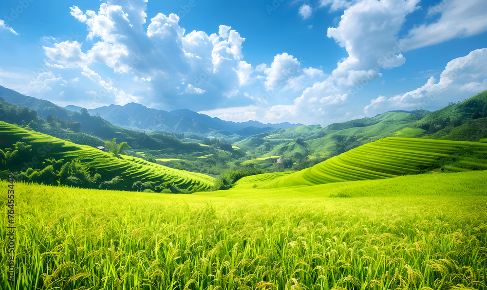 Obraz premium Rice Field Scenery