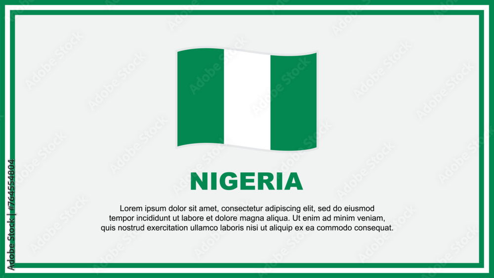 Obraz premium Nigeria Flag Abstract Background Design Template. Nigeria Independence Day Banner Social Media Vector Illustration. Nigeria Banner