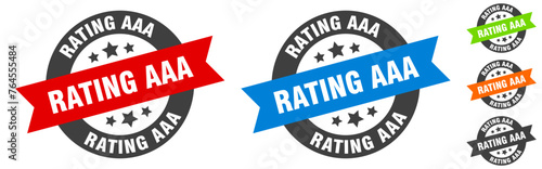 rating aaa stamp. rating aaa round ribbon sticker. tag