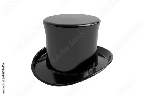 Classic Black Top Hat on transparent background,